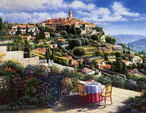 Столик на холме города