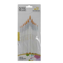 Набор круглых нейлоновых кистей для рисования «Две картинки» (12 шт.) белые