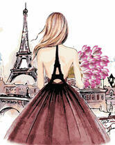 Девушка с цветами в Париже