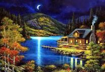 Ночной лунный пейзаж