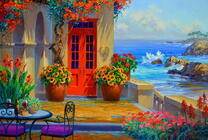 Домик на скалистом берегу