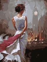 Девушка в Лондоне в белом платье