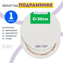 Холст Две картинки круглый 30 см на подрамнике