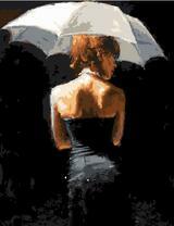 Изящная девушка под зонтом