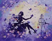 Девушка в сиреневой дымке