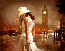 Женщина в белой шляпе