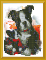 Милый щенок и его игрушка