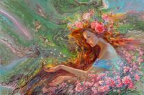 Рыжеволосая девушка весна