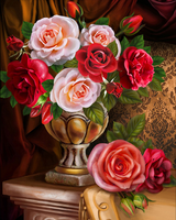 Алмазная вышивка Номерашка &laquo;Букет роз в изящной вазе&raquo;