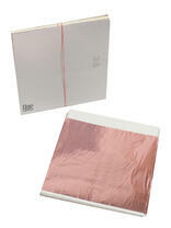 Коробка 200 шт.: Поталь листы цвет розовый 14x14 см 100 шт.