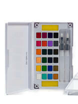 Акварельные краски с палитрой, губкой и 2 кисточками аквабраш 24 цв. 