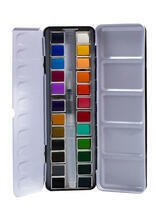 Акварельные краски с палитрой и кисточкой аквабраш 24 цв. пенал