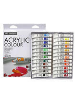 Коробка 24 шт.: Акриловые краски «Две картинки» 24 шт. по 12 мл, проф. пигмент