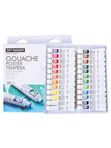 Коробка 24 шт.: Краски гуашь «Две картинки» в тюбиках 24 шт. по 12 мл