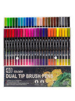 Набор фломастеров и линеров 48 шт. для скетчинга двухсторонние