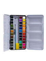 Акварельные краски с палитрой и кисточкой аквабраш 36 цв. пенал
