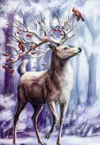 Сказочный зимний олень