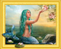 Русалка любуется цветком