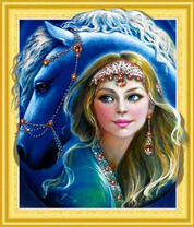 Белокурая девушка и ее лошадь