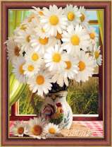 Ромашки на подоконнике в детском кувшине