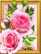 Две большие розовые розы