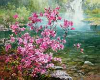 Сакура у воды в Японии