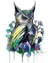 Гора с деревьями в виде совы