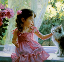 Девочка с котом на подоконнике