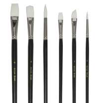 Набор нейлоновых кистей для рисования «Две картинки», 6 шт. разной формы, длинная ручка