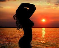 Купание на закате