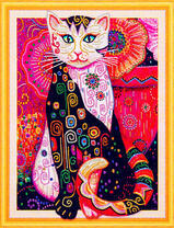 Кошечка на фоне маков