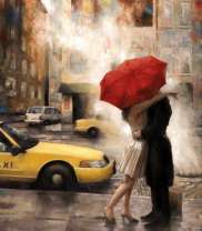 Под зонтом у такси