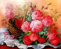 Розы в корзине