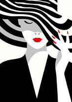 Девушка в полосатой шляпе