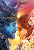 Мужчина и женщина в индианских нарядах