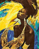 Чернокожая девушка в желтых тонах