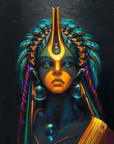 Скульптура девушки в украшениях