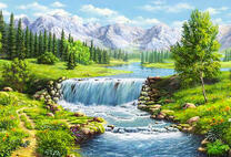 Весенний разлив реки в долине