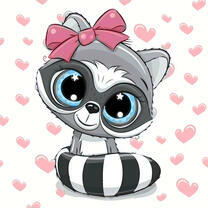 Милый енотик с красивым бантиком