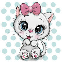 Серенький котенок с бантиком