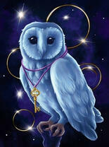 Белая сова с золотым ключиком