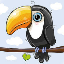 Маленький туканчик на веточке