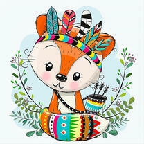 Лисёнок в индейском наряде