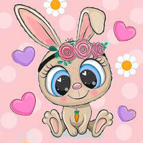 Милый кролик с веночком