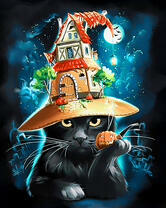 Черный кот в волшебной шляпе