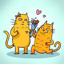 Два влюбленных котика
