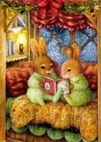 Два заёченка читают вечернюю сказку