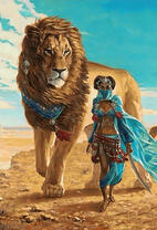 Девушка с огромным ручным львом