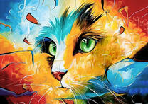 Красивая кошечка и яркие цвета