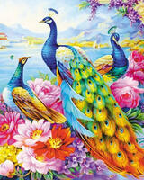 Алмазная вышивка Номерашка &laquo;Изящные павлины (20шт)&raquo;